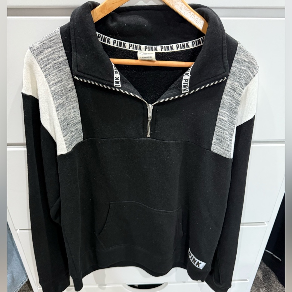 Victoria's Secret Black Quarter-Zip Sweatshirt